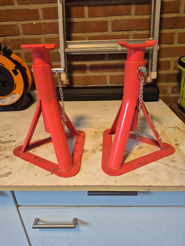 Set Stevige Autosteunen / Assteunen, Auto diversen, Autogereedschap, Gebruikt, Ophalen