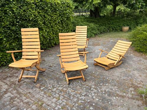 Design (organic) tuinstoelen hout verstelbaar, Tuin en Terras, Tuinstoelen, Hout, Verstelbaar, Ophalen