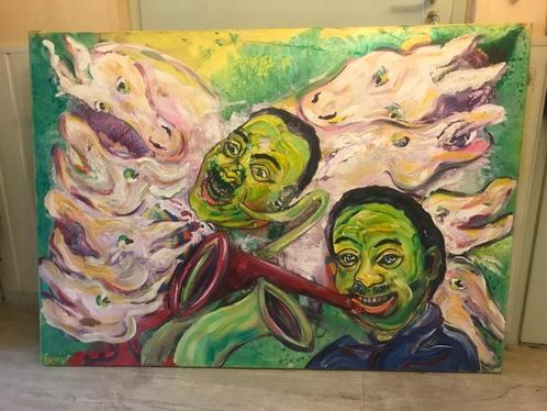 Schilderij Fernanda Laas Vintage Acryl verf., Antiek en Kunst, Kunst | Schilderijen | Klassiek, Ophalen