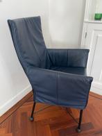 Montis Chaplin Stoel - Donkerblauw Leer, Huis en Inrichting, Fauteuils, Minder dan 75 cm, Leer, Ophalen of Verzenden, Zo goed als nieuw