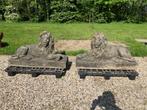Set grote zandstenen leeuwen, Ophalen, Gebruikt, Steen, Dierenbeeld