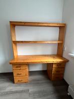 Houten bureau met veel opslagruimte, Ophalen, Zo goed als nieuw, Bureau
