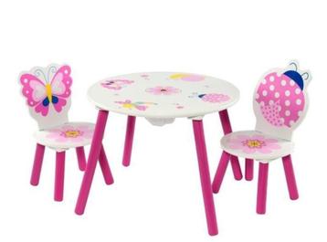 KINDERTAFEL EN STOELTJES BUTTERFLY NIEUW beschikbaar voor biedingen