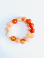 Echte agaat edelsteen armband, Sieraden, Tassen en Uiterlijk, Armbanden, Overige materialen, Nieuw, Oranje, Ophalen of Verzenden