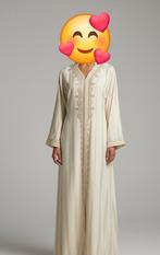 Elegante Marokkaanse Kaftan Wit & Goud, Maat 38/40 (M), Huwelijk, Ophalen of Verzenden, Zo goed als nieuw