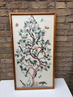 Prachtig Borduur werk ingelijst achter matglas 78X42 cm, Ophalen of Verzenden, Gebruikt, Handborduren, Overige typen