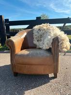Leren fauteuil - Comfortabel met karakter!, Huis en Inrichting, Fauteuils, Ophalen, Engelse leren fateuil, Gebruikt, Leer