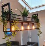 Hanglamp-4 lichts-zwart, Huis en Inrichting, Lampen | Hanglampen, Ophalen of Verzenden, Zo goed als nieuw, 75 cm of meer