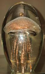 Beeld glassitem mondgeblazen kwal gouden schilfers / glitter, Ophalen of Verzenden