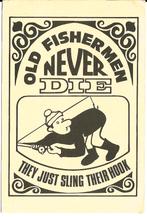 Ansichtkaart	Vissershumor	"Old fishermen never die.", Verzamelen, Ansichtkaarten | Themakaarten, Verzenden, 1980 tot heden, Gelopen