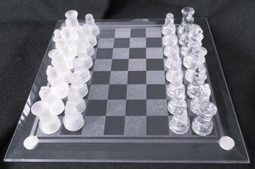 Glazen Schaakspel 19,5 X 19,5 cm (ca. 8 inch) beschikbaar voor biedingen