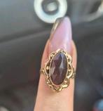 Vintage 14K Gouden Ring met Granaat, Sieraden, Tassen en Uiterlijk, Ringen, Gebruikt, Ophalen of Verzenden, Kleiner dan 17, Met edelsteen