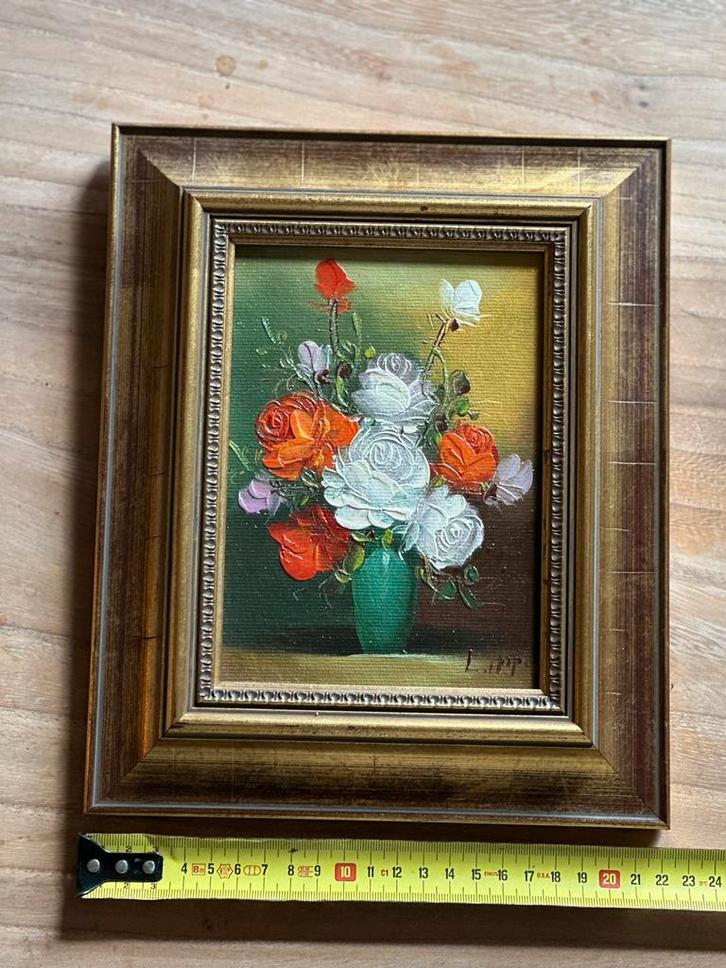 Mooi olieverfschilderij 19e-eeuw Nederlandse bloemstilleven, Antiek en Kunst, Kunst | Schilderijen | Klassiek, Ophalen of Verzenden