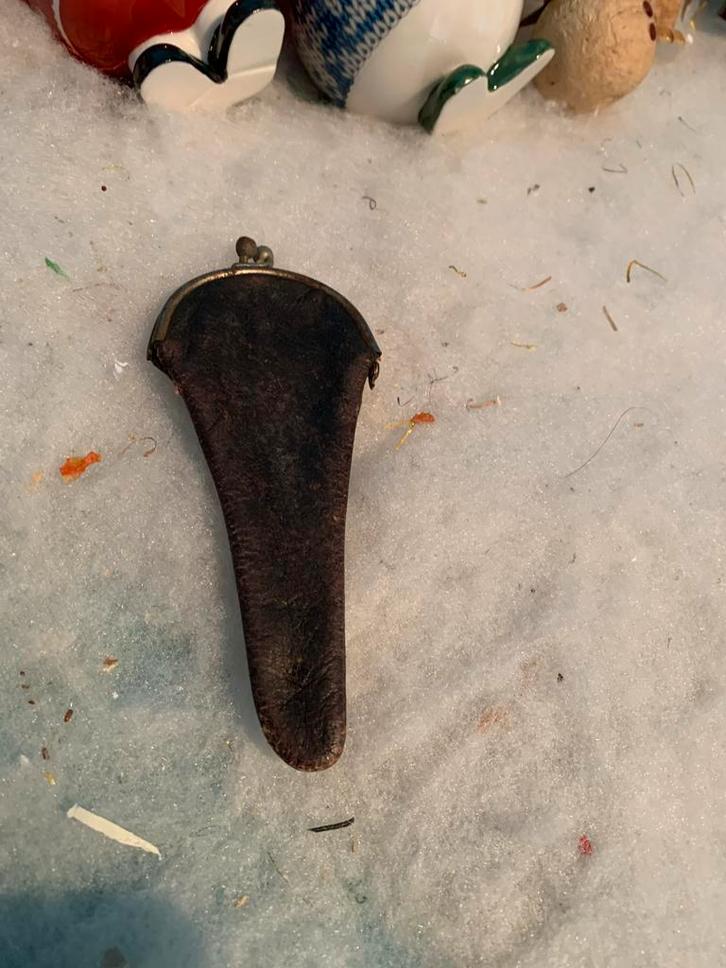 Antiek Leren Beursje Poppen, Antiek en Kunst, Curiosa en Brocante, Ophalen of Verzenden