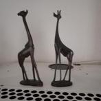 Twee houten giraffen 22 cm, Verzamelen, Beelden en Beeldjes, Ophalen of Verzenden