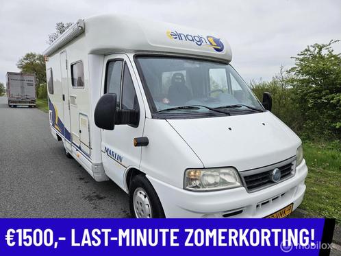 Elnagh Marlin Half-integraal 2002 vastbed, 6zitplaatsen, Caravans en Kamperen, Campers, Bedrijf, Half-integraal, Overige merken