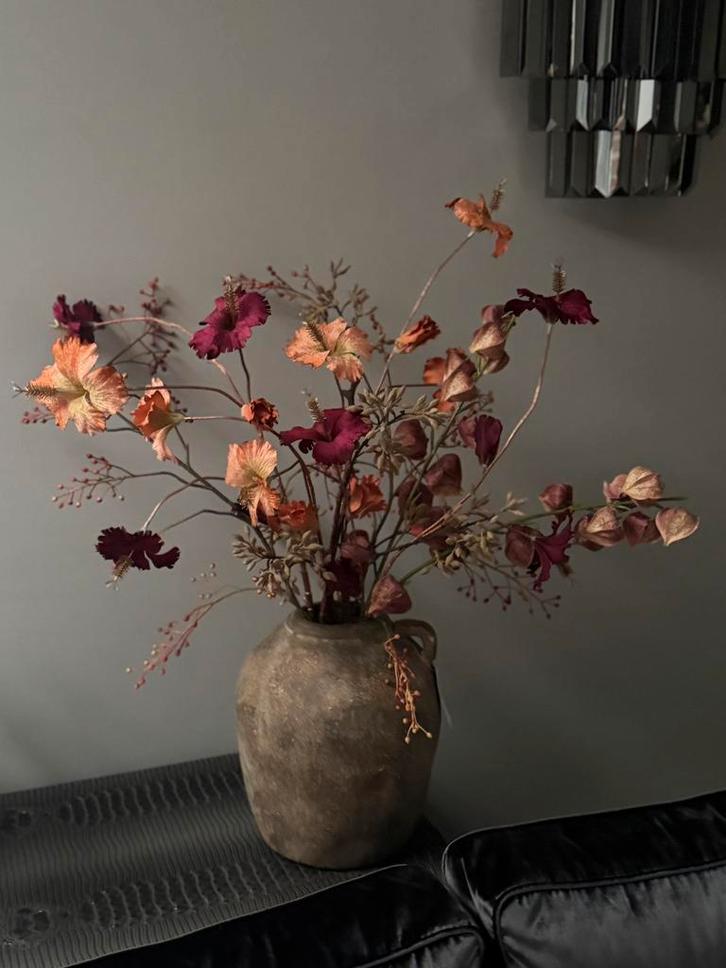 Nieuw zijden boeket incl keramische kruik, Huis en Inrichting, Woonaccessoires | Kunstplanten en Kunstbloemen, Nieuw, Binnen, Ophalen of Verzenden