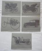 Set van 5 oude offset plaatjes met afbeeldingen oude auto’s., Ophalen of Verzenden, Gebruikt, Auto's