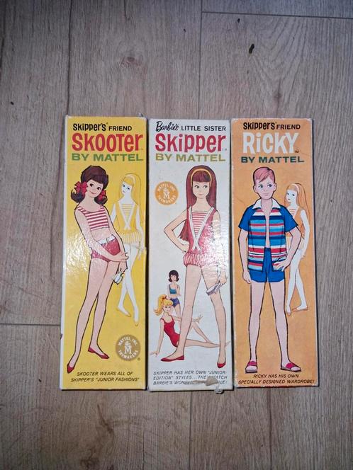 Vintage Mattel Skipper, Ricky & Scooter Poppen - Lege Dozen, Verzamelen, Poppen, Ophalen of Verzenden