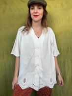 Vintage witte blouse / shirt - embroidery - 42/XL, Gedragen, Maat 42/44 (L), Vintage, Ophalen of Verzenden