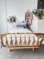 Rotan bed vintage bed rotan daybed rotan, Ophalen, 85 tot 100 cm, Gebruikt, Matras
