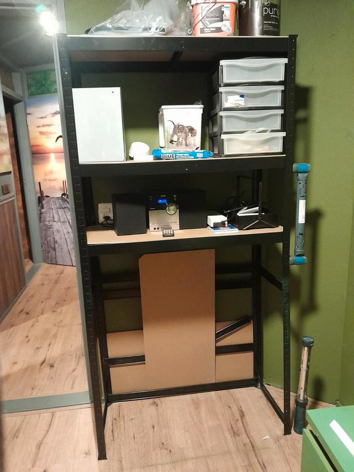 Zwarte stellingkast 180 bij 90 bij 40 cm, Huis en Inrichting, Overige Huis en Inrichting, Ophalen of Verzenden