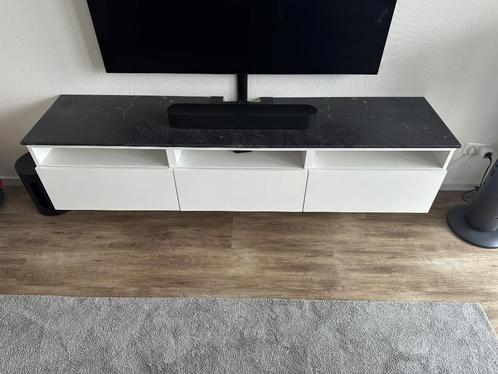 Besta tv-meubel met marmer bovenplaat, Huis en Inrichting, Kasten | Televisiemeubels, Gebruikt, Minder dan 100 cm, 150 tot 200 cm