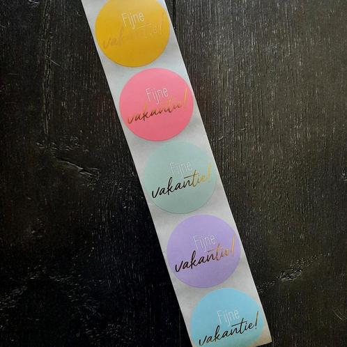Sluitstickers fijne vakantie stickers vacation goudfolie 5cm, Hobby en Vrije tijd, Stickers en Plaatjes, Nieuw, Meerdere stickers