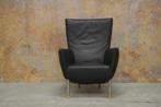 ZGANieuw donkerbruine leren Label Foxx design fauteuil, Label, Design, 75 tot 100 cm, Ophalen of Verzenden
