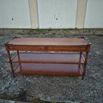 Prachtige Mahonie side table met wielen, Ophalen, 100 tot 150 cm, Zo goed als nieuw, Overige houtsoorten