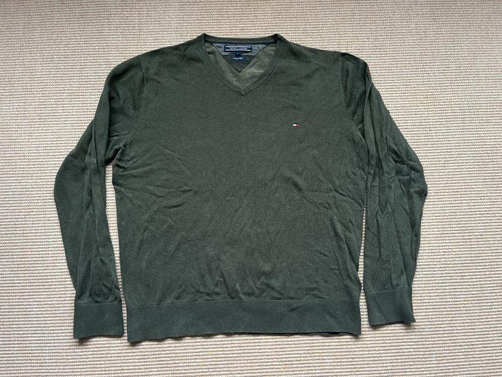 Tommy Hilfiger cotton silk heren trui groen maat L, Kleding | Heren, Truien en Vesten, Gedragen, Maat 52/54 (L), Groen, Ophalen of Verzenden