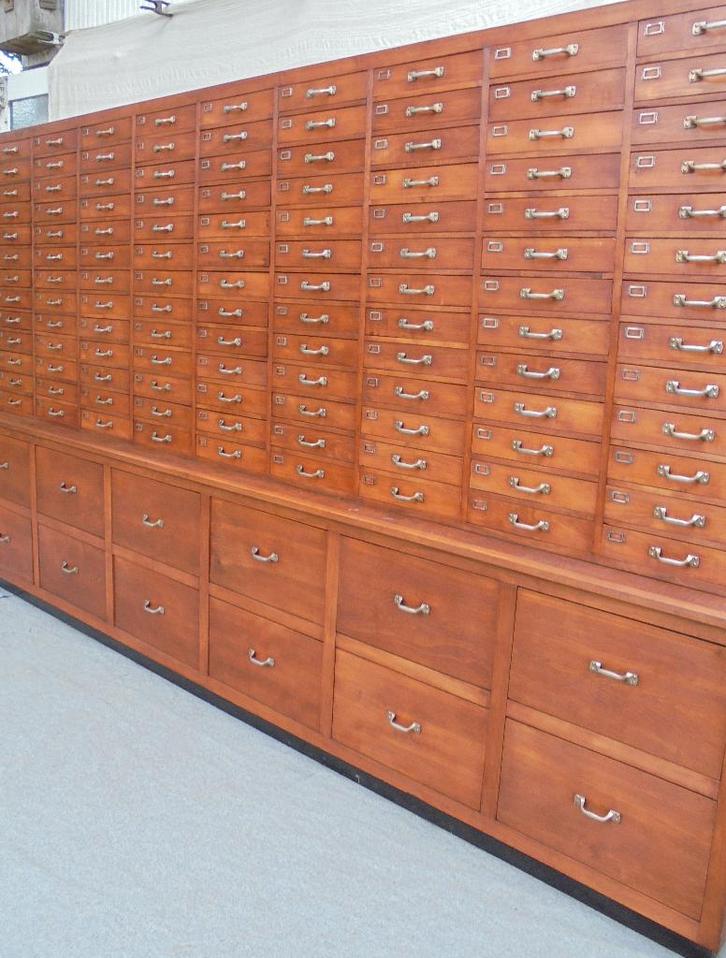 Super grote ladekast apothekerskast winkelkast 129 laatjes, Huis en Inrichting, Kasten | Ladekasten, Gebruikt, 200 cm of meer
