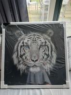 Glasschilderij witte tijger, Nieuw, 75 tot 100 cm, Schilderij, Ophalen of Verzenden