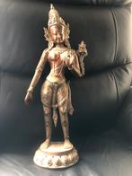 Mooi koperen of bronzen beeld van godin Tara. Is 43 cm., Ophalen of Verzenden, Zo goed als nieuw