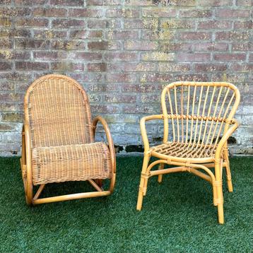 Kinderstoel schommelstoel rotan bamboe beschikbaar voor biedingen