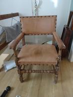te koop oude antieke stoel, Huis en Inrichting, Stoelen, Ophalen, Gebruikt, Bruin, Leer