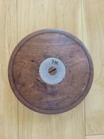 Vintage houten en metalen discus, Antiek en Kunst, Ophalen of Verzenden