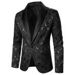Heren zwart rozen colbert blazer bloemen jasje mannen, Verzenden, Nieuw, Zwart