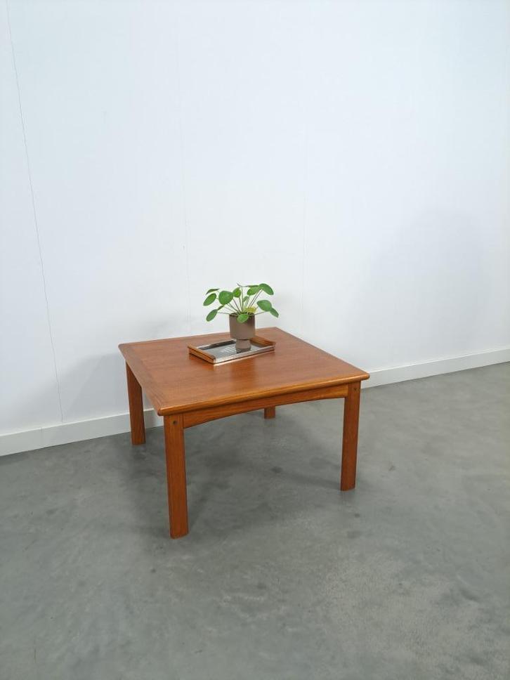 Teak Deens Glostrup vierkante salontafel, nr.1, Huis en Inrichting, Tafels | Salontafels, Gebruikt, Minder dan 50 cm, 50 tot 100 cm