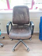 Leren bureau stoel, Ophalen, Gebruikt, Zwart
