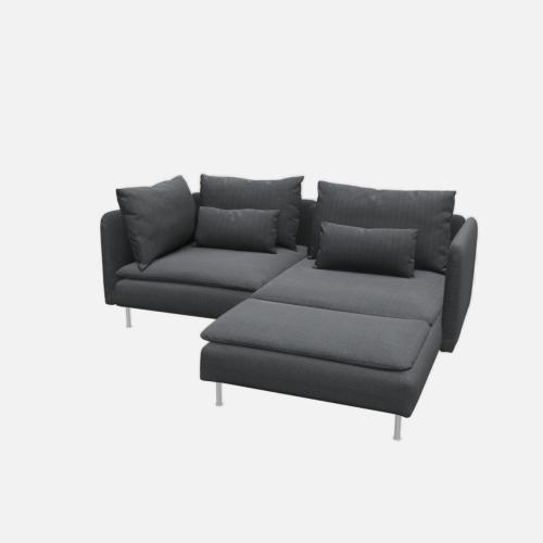 Ikea Soderhamn hoezen Donkergrijs, Huis en Inrichting, Banken | Sofa's en Chaises Longues, Zo goed als nieuw, Tweepersoons, 150 tot 200 cm