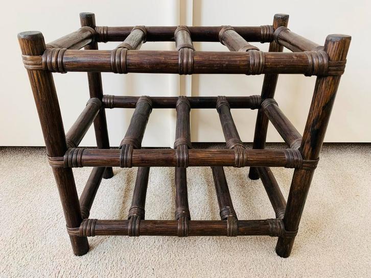 Vintage Manou Houten Wijnrek, Huis en Inrichting, Woonaccessoires | Wijnrekken, Gebruikt, Hout, Ophalen of Verzenden