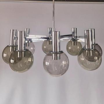 Vintage jaren 70 Kaisers Leuchten / Sciolari kroonluchter beschikbaar voor biedingen