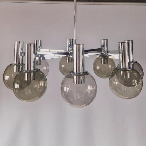 Vintage jaren 70 Kaisers Leuchten / Sciolari kroonluchter, Huis en Inrichting, Lampen | Hanglampen, Zo goed als nieuw, 75 cm of meer
