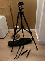 Stevig videostatief met tas, Audio, Tv en Foto, Fotografie | Statieven en Balhoofden, Gebruikt, 150 tot 175 cm, Met balhoofd, Ophalen of Verzenden