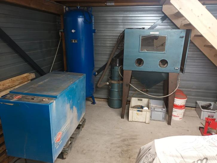 Straal cabine met compressor, Doe-het-zelf en Verbouw, Gereedschap | Overige machines, Gebruikt, Ophalen