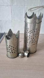 Set van twee Marokkaanse flessenhouders van metaal, Ophalen of Verzenden, Zo goed als nieuw, Metaal, Minder dan 25 cm