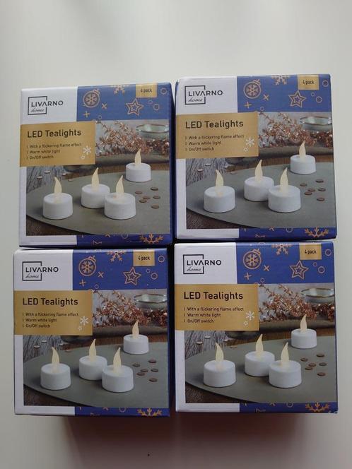 16 LED theelichtjes met flikkerend vlameffect Nieuw, Huis en Inrichting, Woonaccessoires | Kandelaars en Kaarsen, Nieuw, Kaars