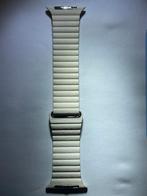 Origineel wit lederen Apple Watch Bandje - Wit Leer, Overige merken, Overige materialen, Polshorloge, Ophalen of Verzenden
