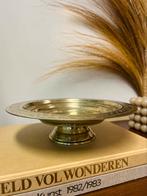 Mooie vintage messing schaal koperen schaal op voet etagere, Ophalen of Verzenden